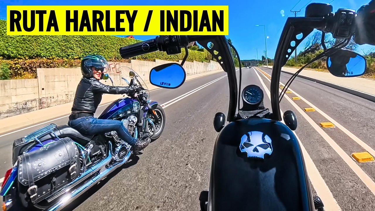 7 Harleys + 2 Indian recorriendo Valdivia → Curiñanco Parte 2