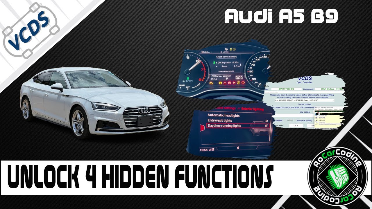 AUDI A5 B9 VCDS CODING TUTORIAL | START-STOP, SCANDINAVIAN DRL, MMI OPTIONS