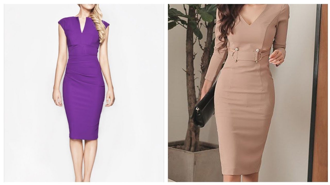 Most stylish impressive beautiful trendy design of pencil dresses for brides/pencil dresses for girl