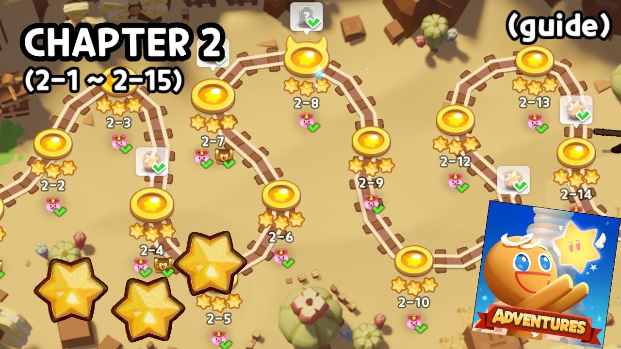 cookie run : tower of adventure ~ chapter 2 | ALL CHEST & BEAR | 2-1~2-15 ⭐⭐⭐