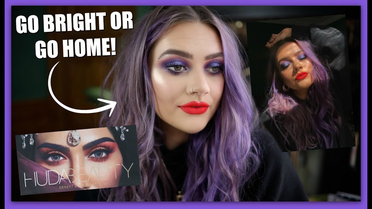 I HAVE PURPLE HAIR & FEEL INSPIRED SO HERE YOU GO! | PURPLE SMOKEY EYE | EmmasRectangle