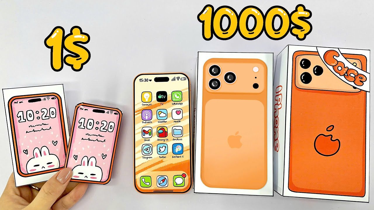 (🍎Paper DIY🍎) Unboxing Iphone 17 1$ VS 1000$ | Apple Blind Bags | ASMR