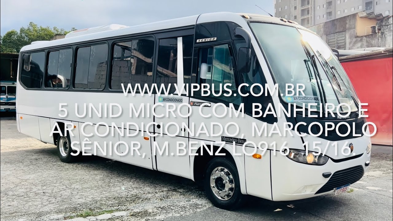 Micro ônibus com banheiro e ar condicionado, Senior, M.Benz 2015/2016. R$270.000,00 Vip Bus
