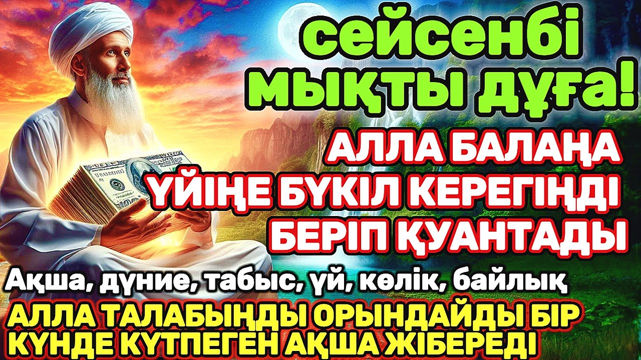 сейсенбі КҮНІ ЕҢ ҚҰДІРЕТТІ ДҰҒА! Алла бүкіл тілеуіңді және балаңа керектің бәрін беріп қояды