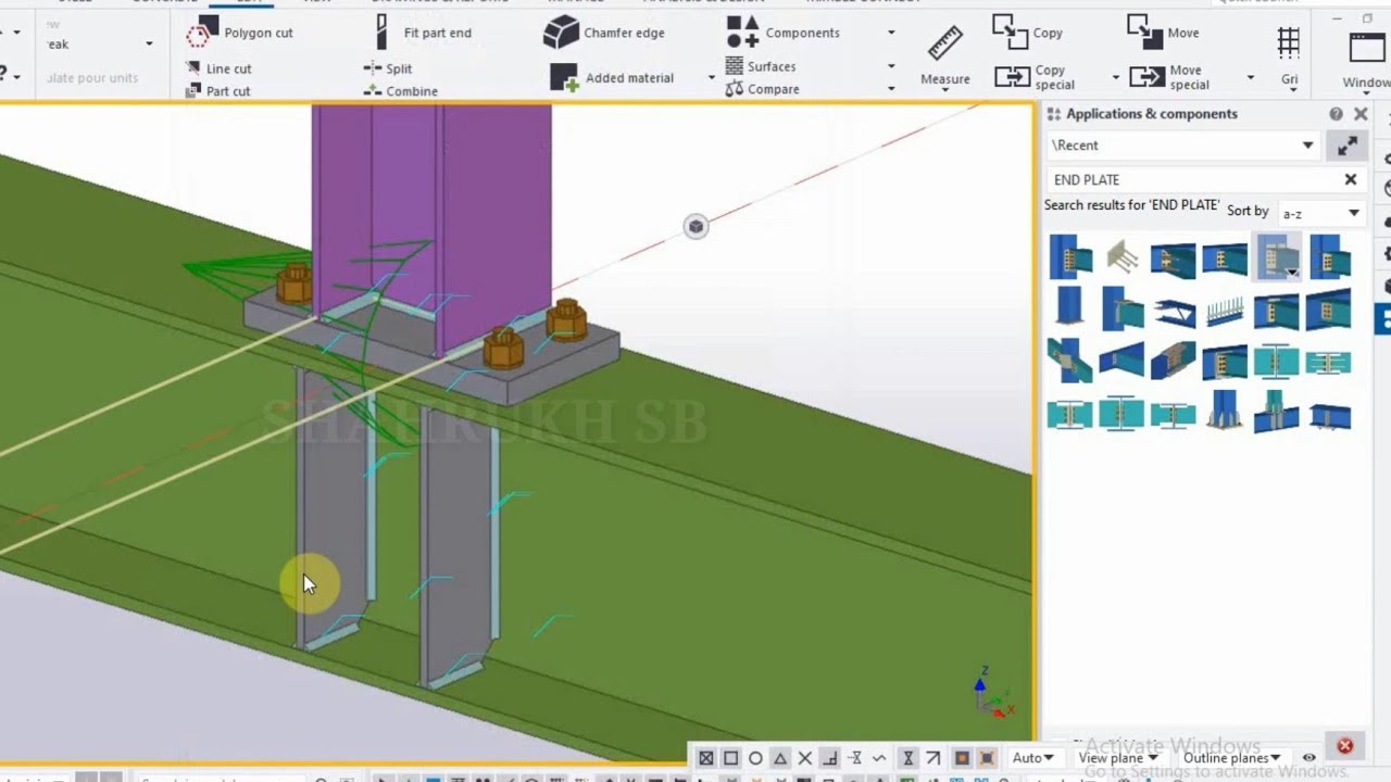 Post to Beam Connection in Tekla Structures | End plate Connection | End Plate  Connection in Tekla
