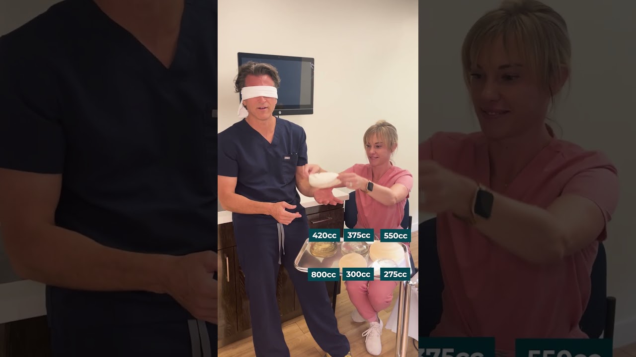 Plastic surgeon guesses implant sizes! #implant #breastaugmentationsurgery #plasticsurgeons