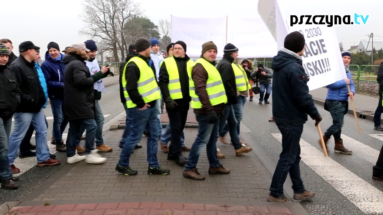 Akcja protestacyjna górników KWK Krupiński w Suszcu - 15.12.2016