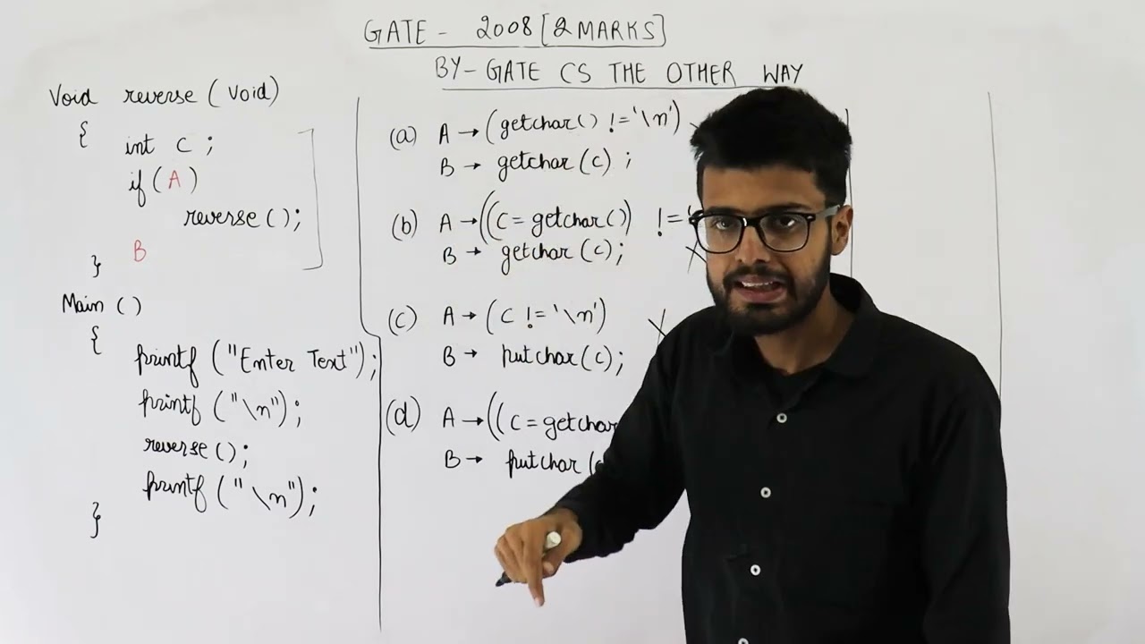 Gate 2008 pyq C Programming | Choose the correct option to fill ?1 and ?2 so that the program below