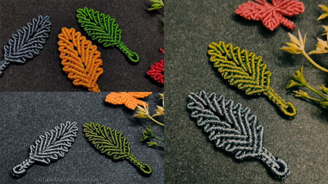 DIY Macrame Leaf 🌿 keychain