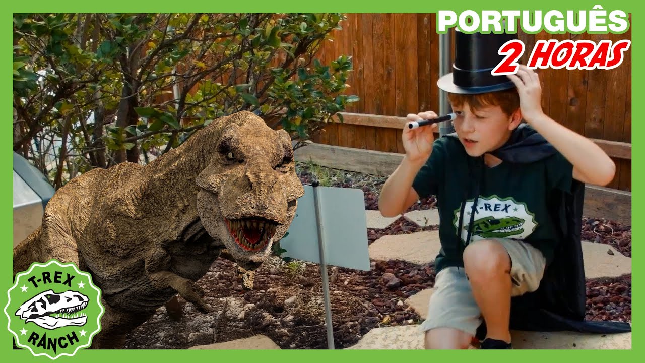 Aventura Surpresa com Raptor e Tricerátops | Parque do T-REX | Vídeos de Dinossauros para Crianças