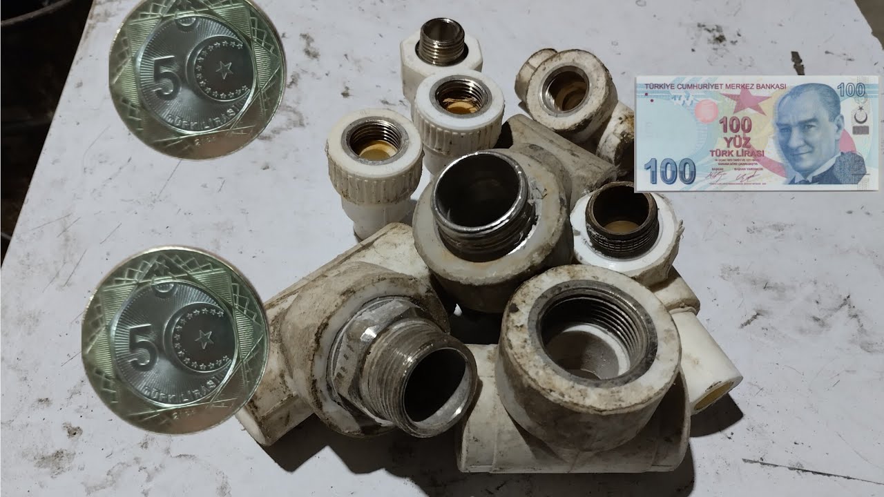 plastik boru eklerinden pirinç çıkarmak #hurda #hurdatoplama #sari #pirinç #brass #ekgelir #scrap