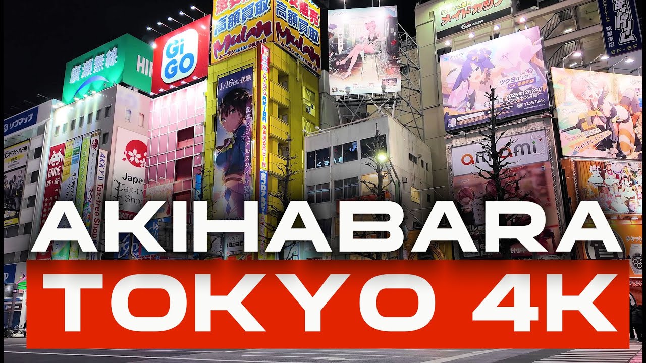 PROMENADE de NUIT à AKIHABARA au JAPON - 4K VLOG ASMR TOKYO