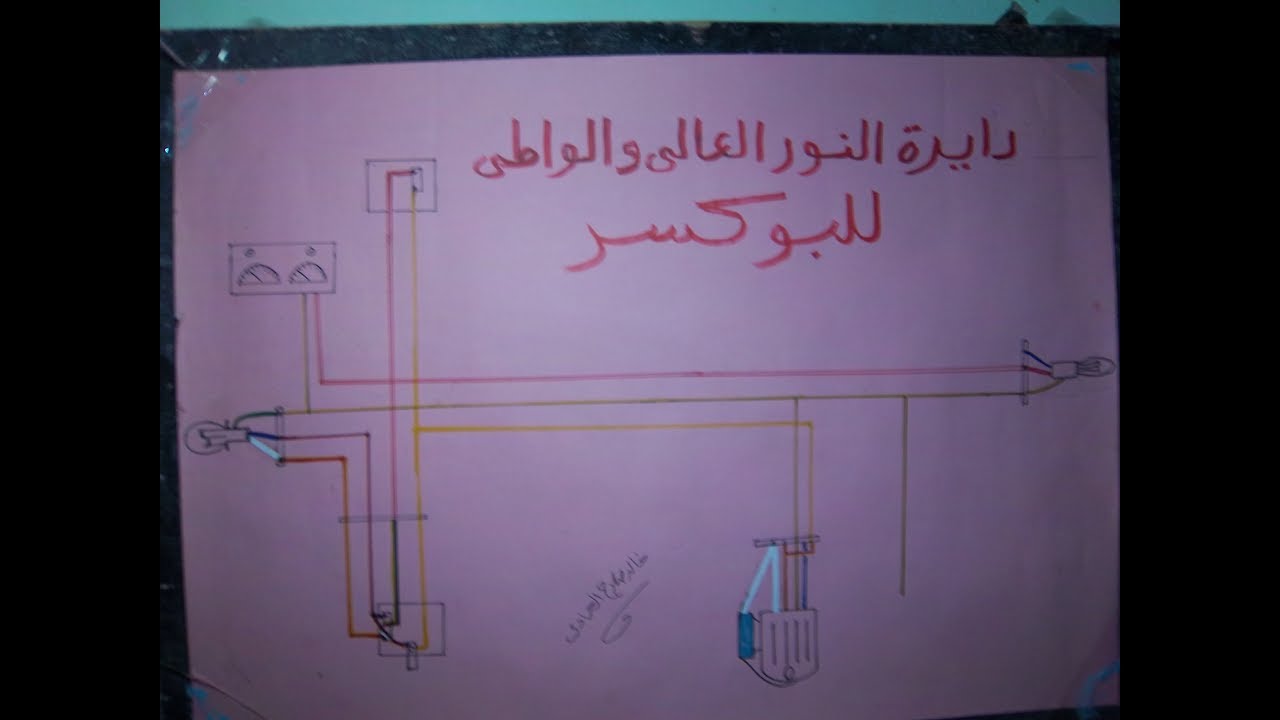 شرح دايره تشغيل النور العالى والواطى للمكنهBAJAJ البوكسر(حلقه109)