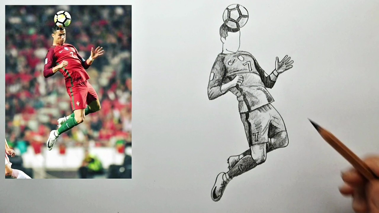 How To Draw Ronaldo VS ball