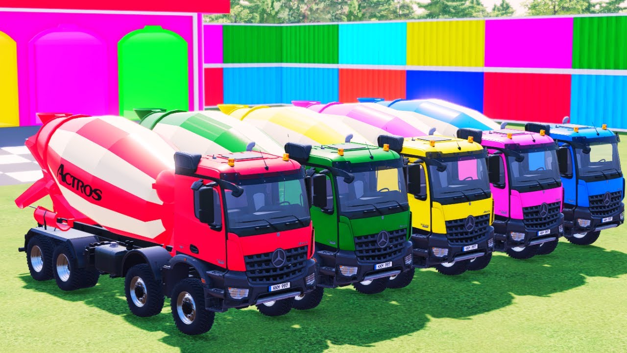 Transporting Mixer Truck | blue | Satisfying Mixer Trucks! 😍🚚
