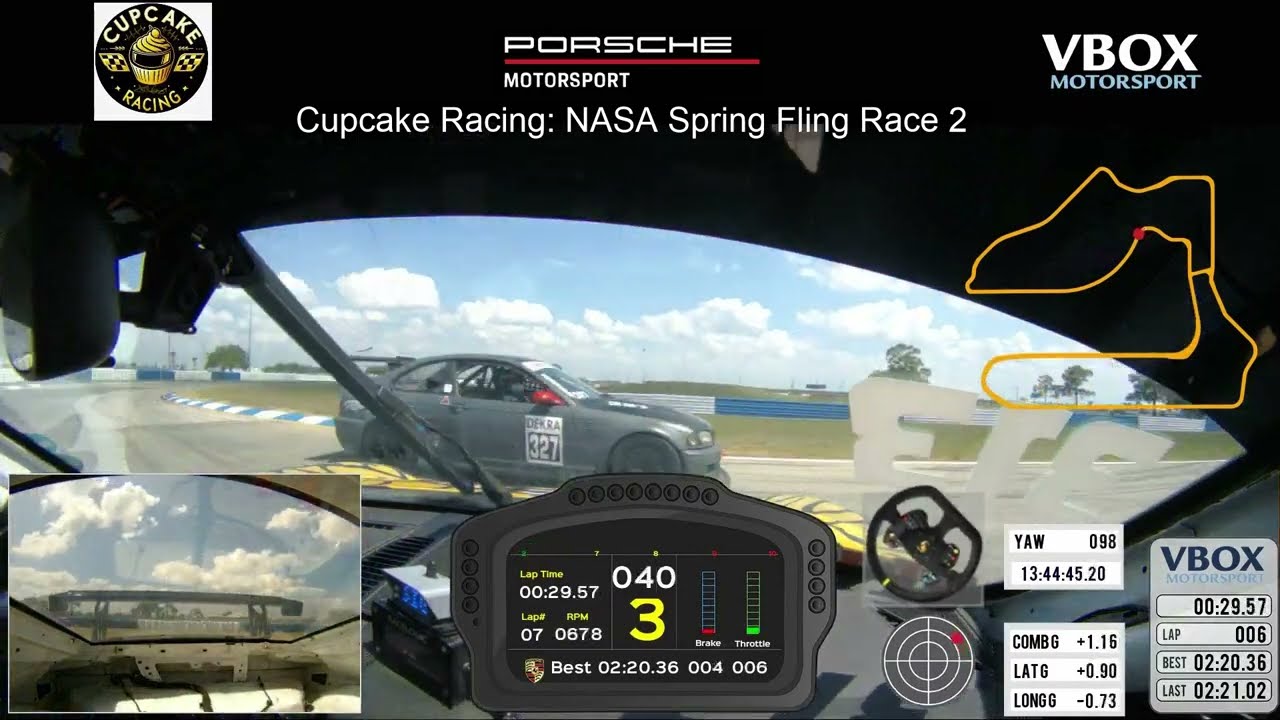 ​ @CupcakeRacing   @DRIVENASA  Spring Fling  @SebringRaceway  Race #4 GT3 Cup in car video