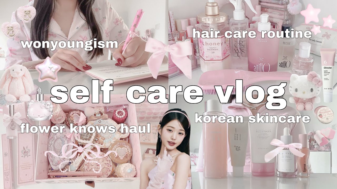 self care vlog 🎀🕯️wonyoungism, hair care routine, $500 flower knows haul, korean skincare