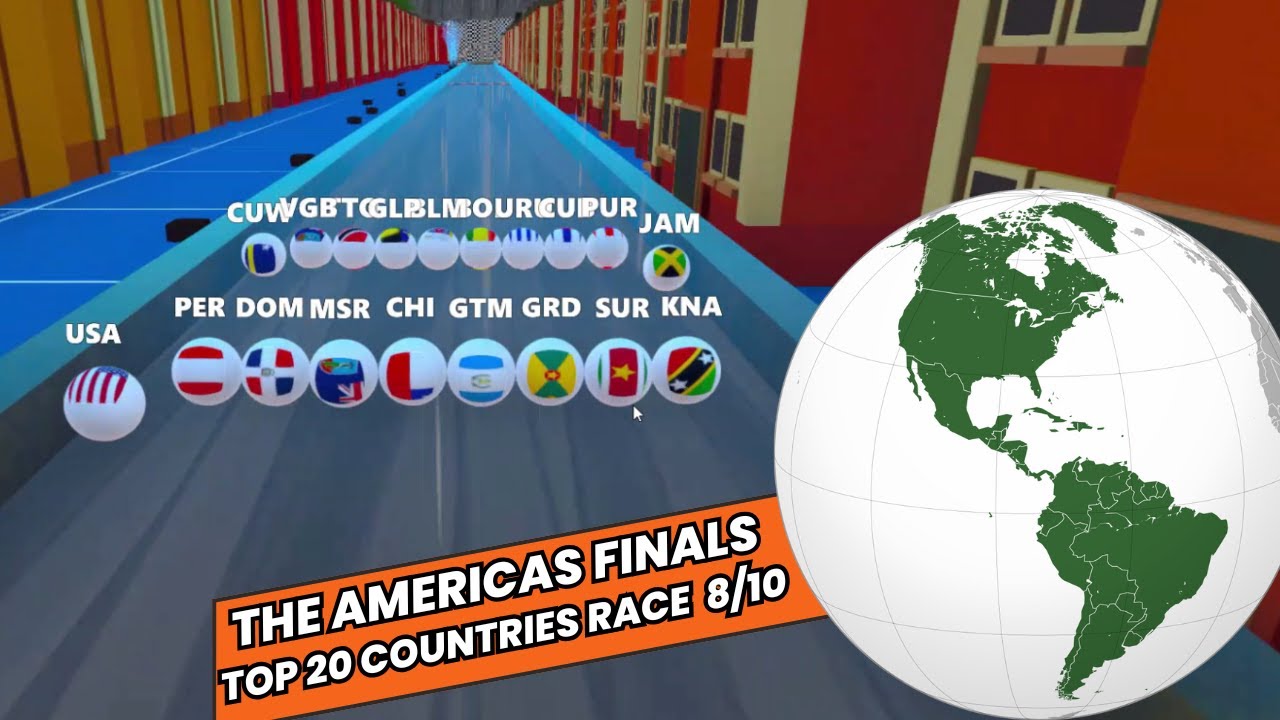 Countries 3D Marble Race - Final Showdown of the Americas! | Marble League 2025 ASMR Race #8/10