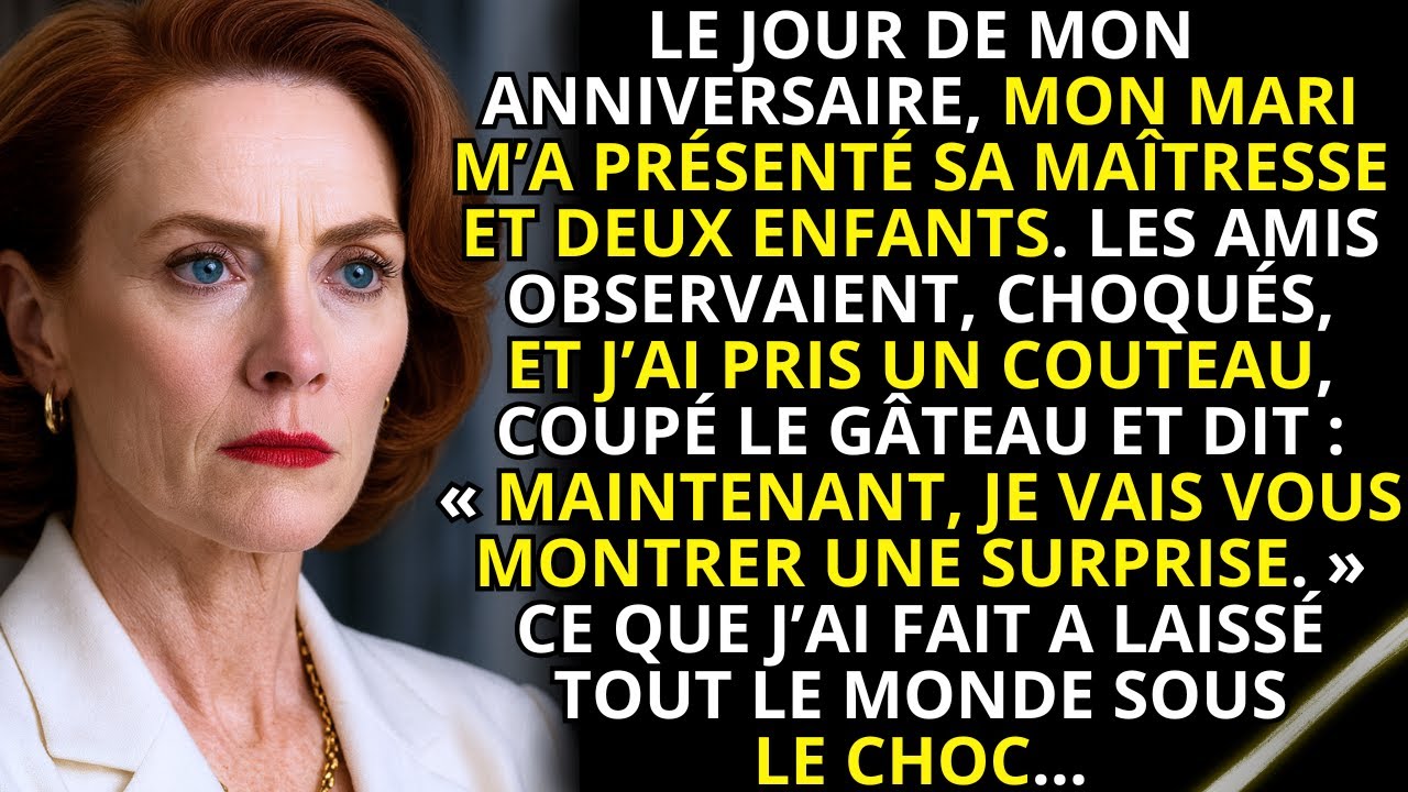Mon mari a amené sa maîtresse et les enfants à mon anniversaire. J’ai pris le couteau du gâteau et…