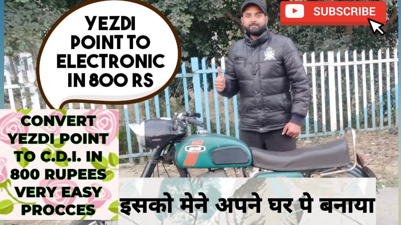 यज़दी जावा को पॉइन्ट से इलेक्ट्रॉनिक बनाये सिर्फ 800 में#yezdijawapointtocdi#jawa250@JawaYezdiMotorcyclesOfficial