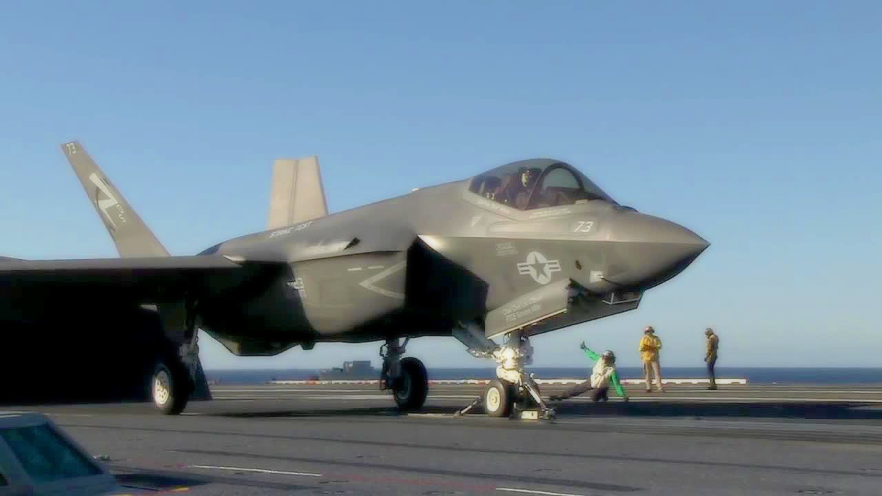 F-35C Lightning II Catapult Launch On Aircraft Carrier USS Nimitz