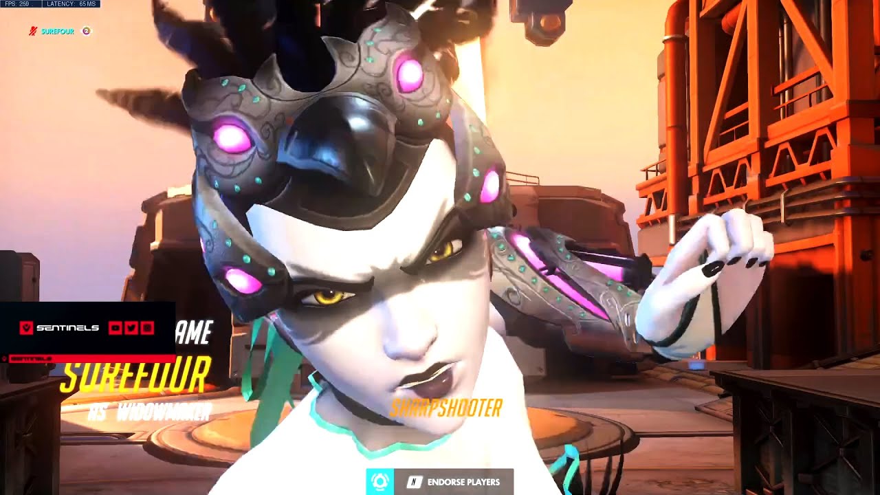 Surefour Top 500 DPS Main - Ashe and Widow Gameplay! POTG! [ Overwatch Season 27 Top 500 ]