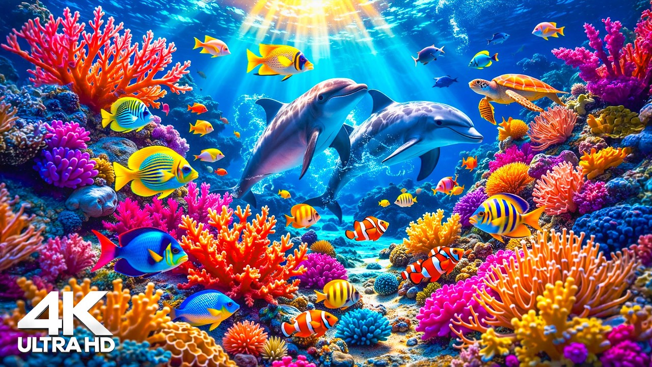 Music of Aquarium 4K VIDEO (ULTRA HD) 🐠 Amazing Beautiful Coral Reef Fish