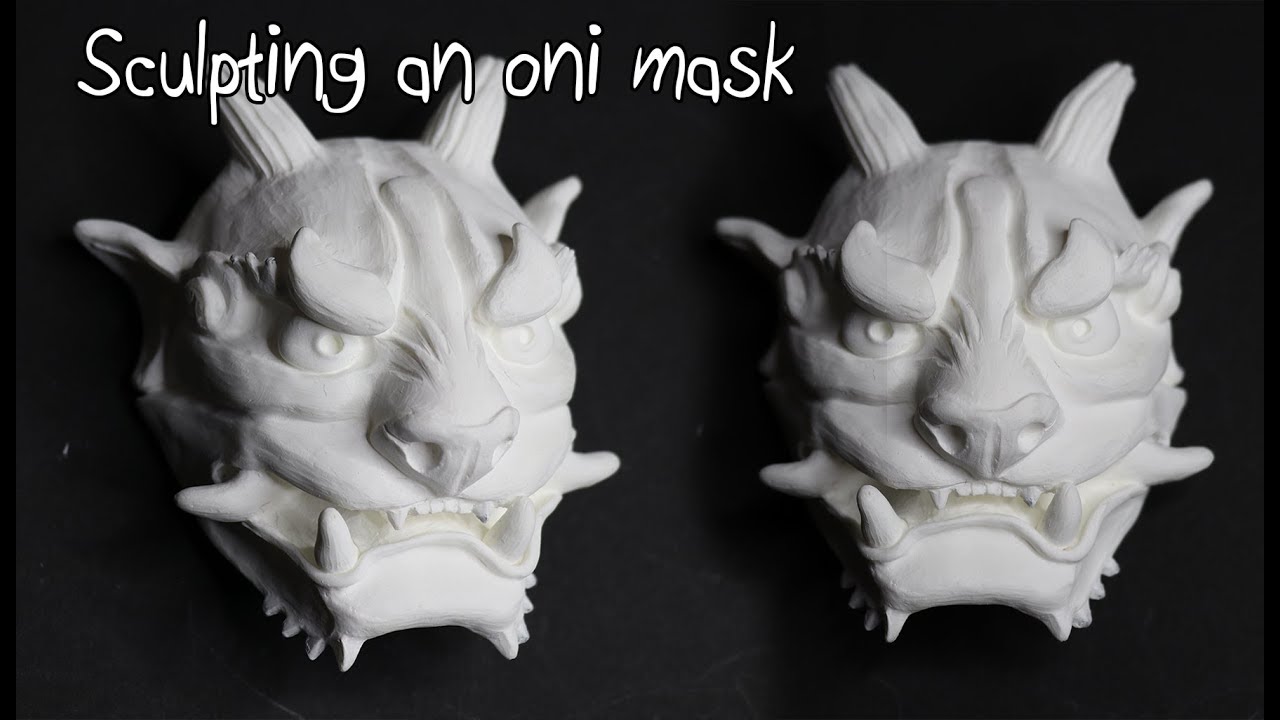 Sculpting a mini oni mask from Monsterclay!