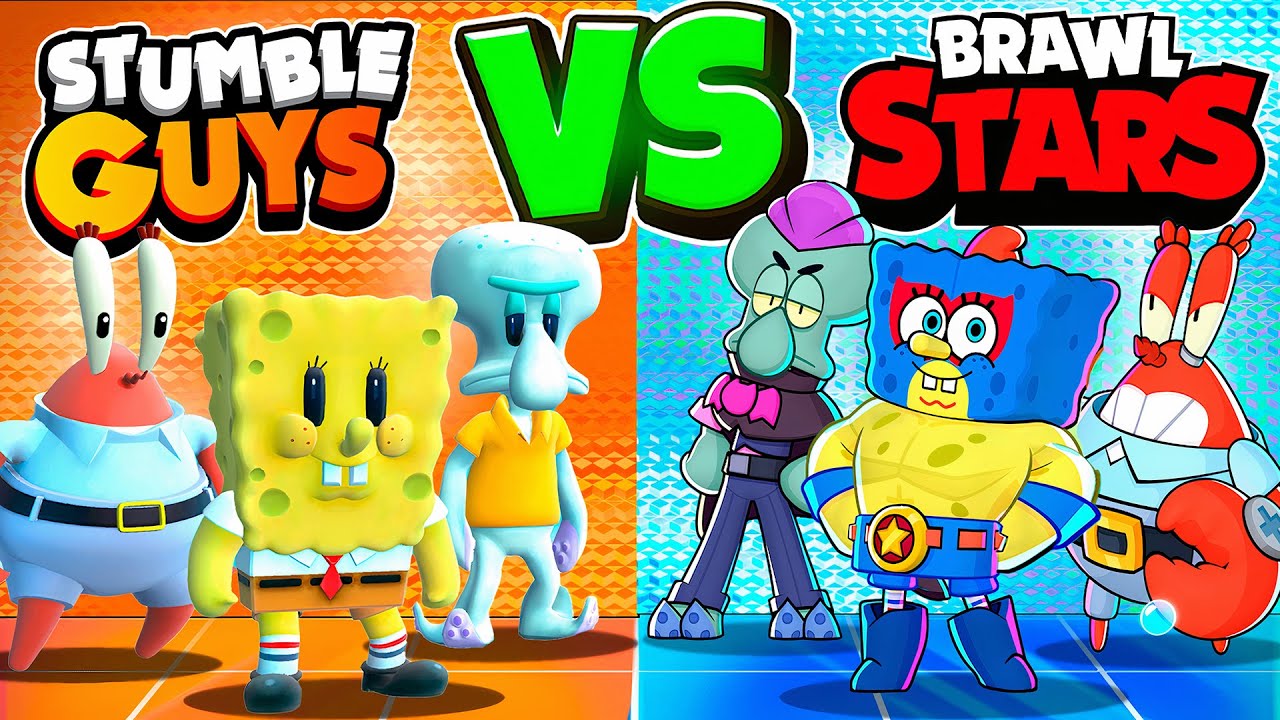 Stumble Guys VS Brawl Stars | SpongeBob Battle!