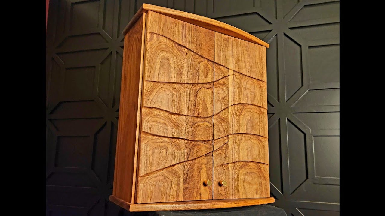 Making a Walnut Whiskey Cabinet sliding dovetails and power carving
