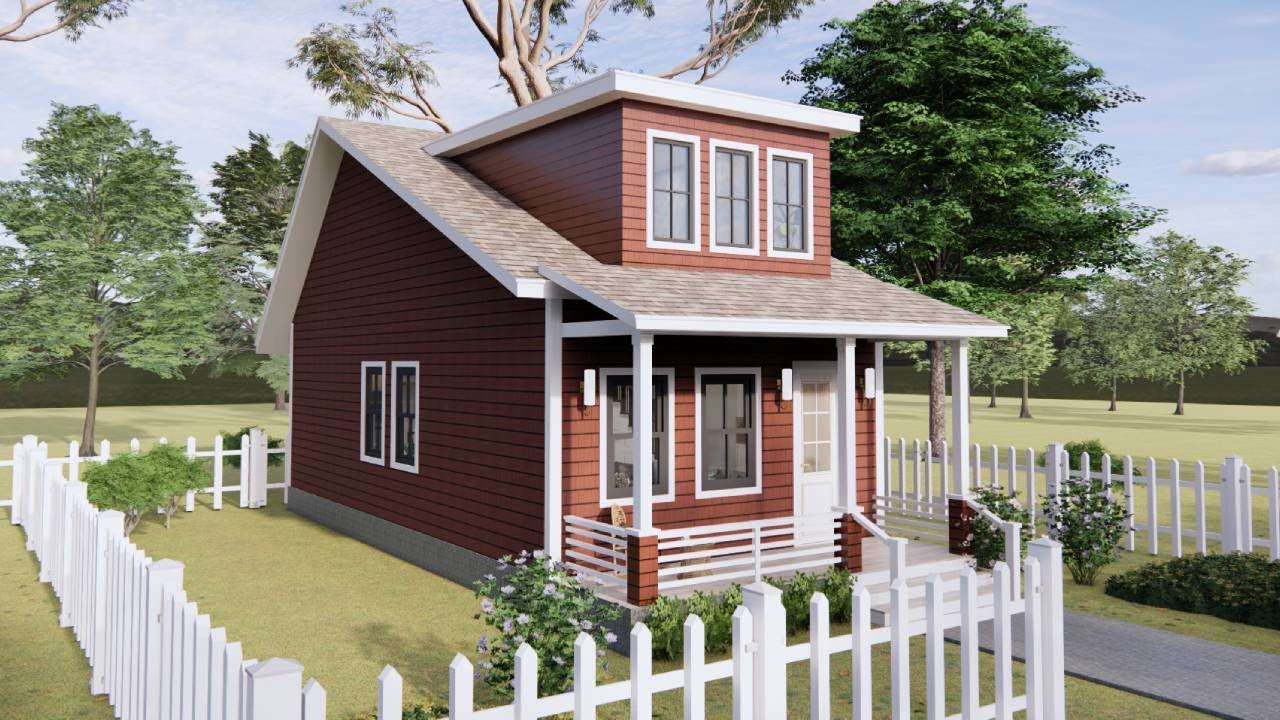 5 x 10m (16x33ft) - Amazing Beautiful Small House Cottage With 2 Bedroom  | Tiny House 3D