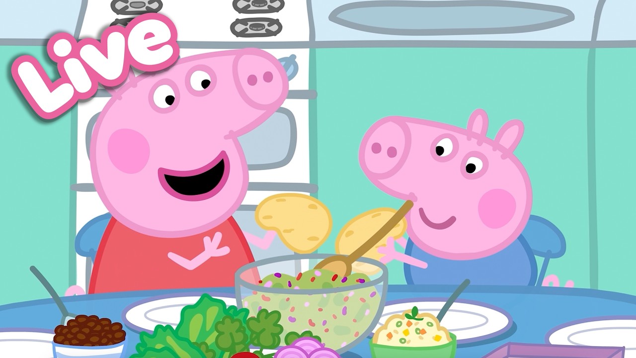 🍎 Peppa Pig Best Bites LIVE! 🐷 Peppa&rsquo;s Food & Cooking Moments |  Tales Full Episodes 24/7