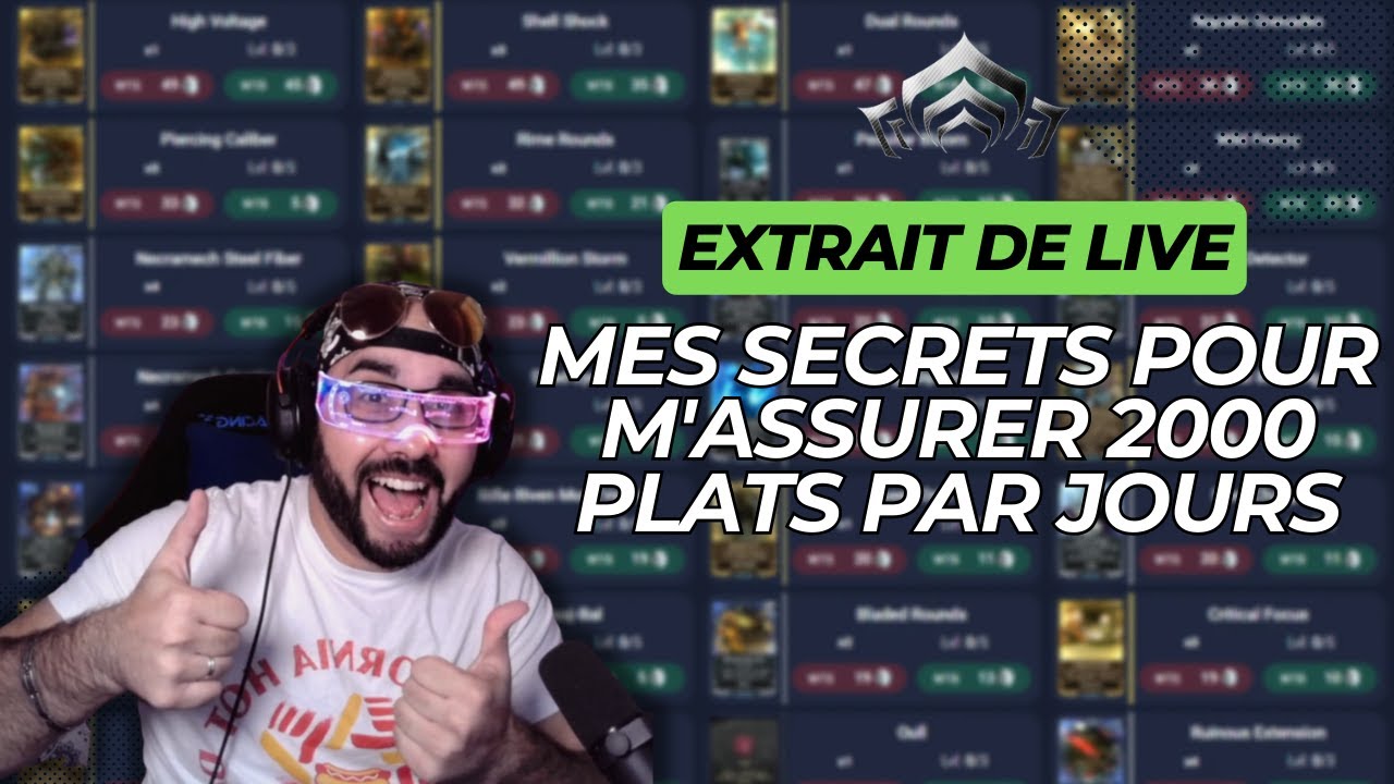 Mes secrets pour m'assurer 2000 plats par jours ⭐#warframe