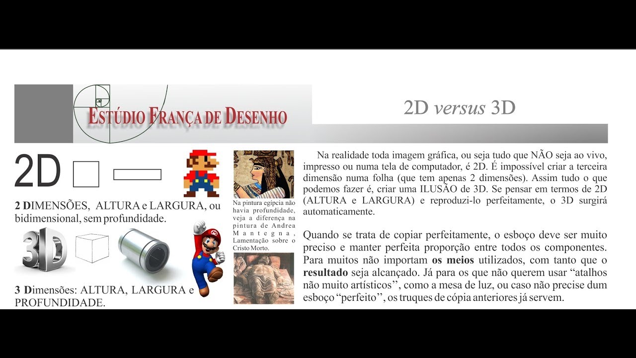 2D versus 3D, o uso da grade (Grid) ou o quadriculado  e o 