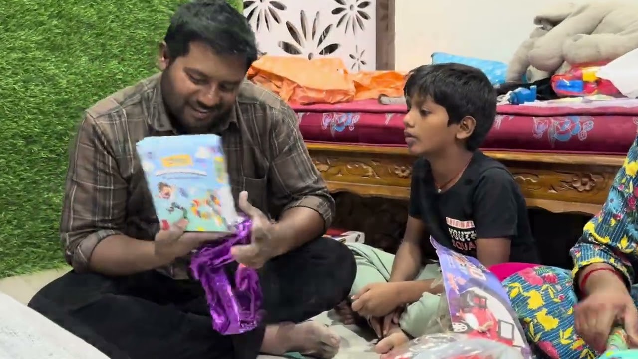 My son first birthday gifts opening 