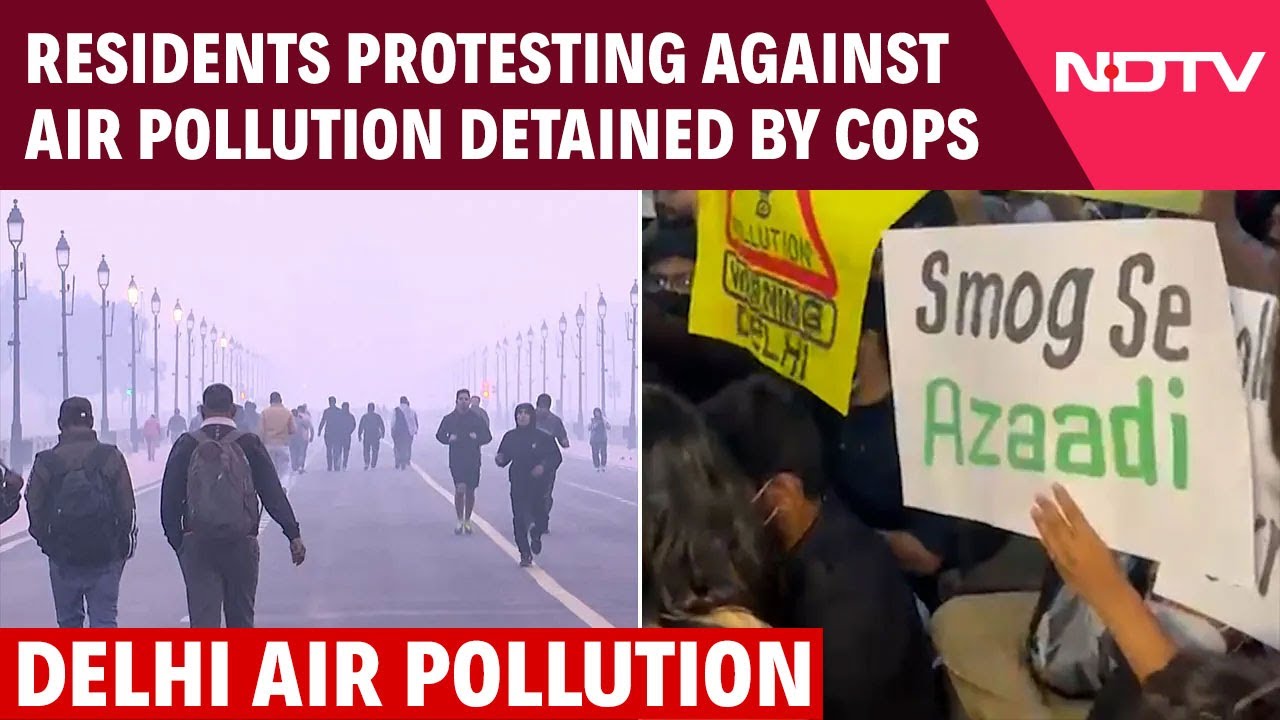 Delhi Air Pollution | Delhi Residents Protesting Against Air Pollution Detained By Cops