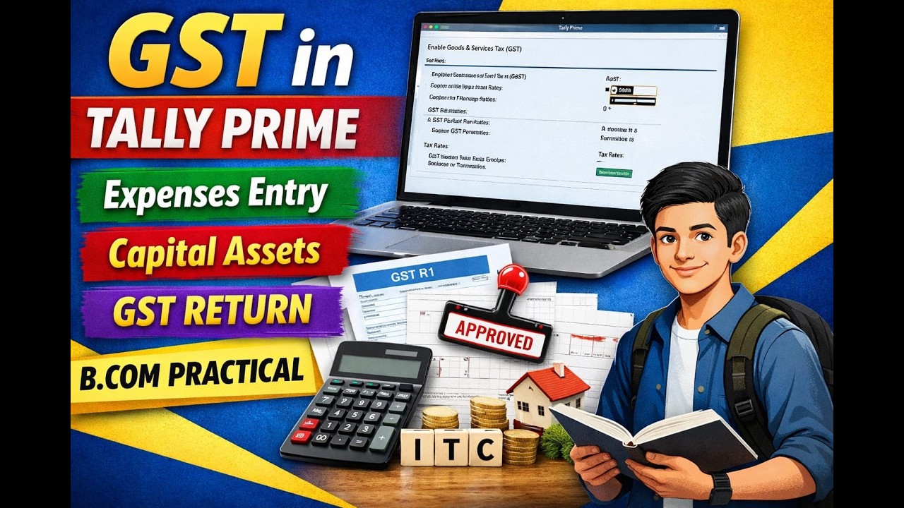 GST in Tally Prime | Expenses, Capital Assets & GST Return (Offline Utility) | for B.com Students
