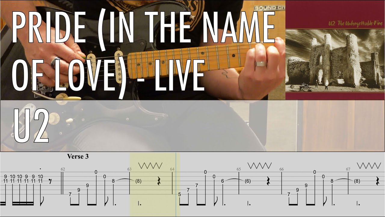 Pride (In The Name Of Love) Live Version U2 Cover • Guitar Tab • Tutorial • Lesson