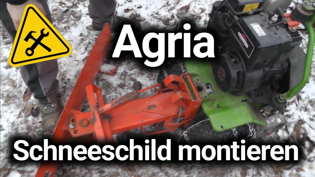 Agria 400 Schneeschild montieren
