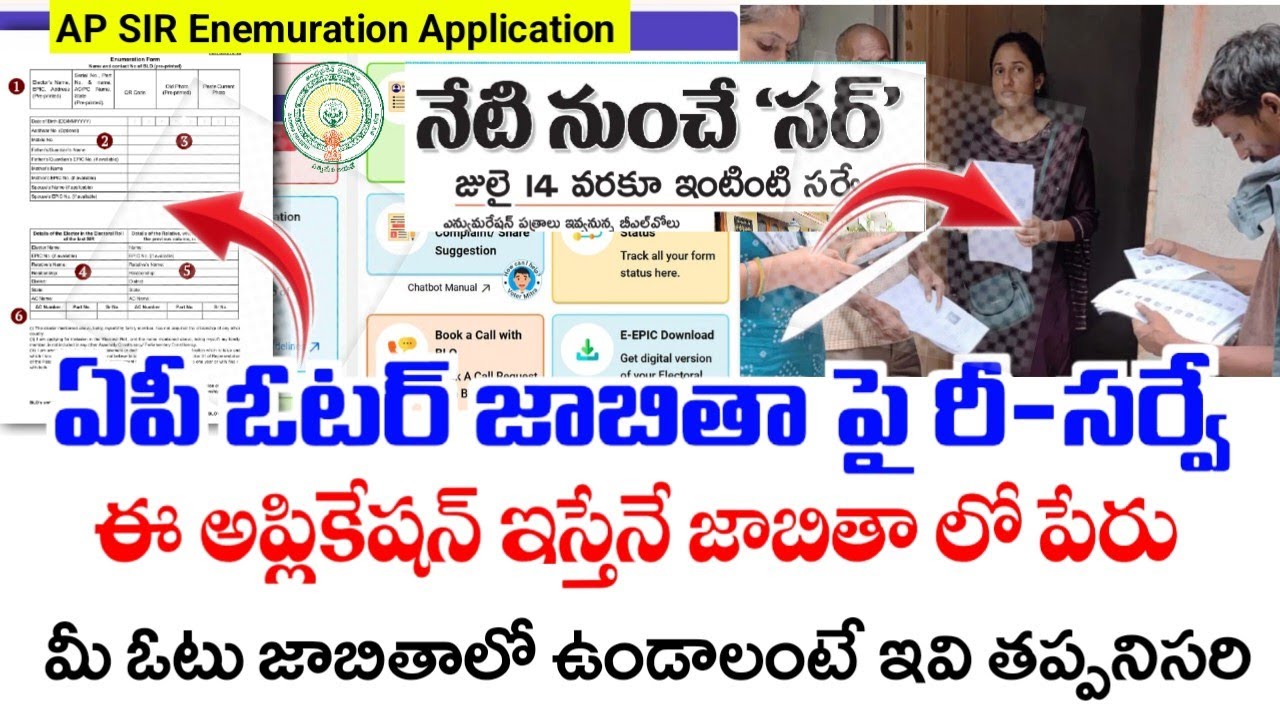 AP ఓటర్ జాబితా రీ-సర్వే|AP SIR Survey Details 2026|How To Fill Self Enumenration Form&Verification|