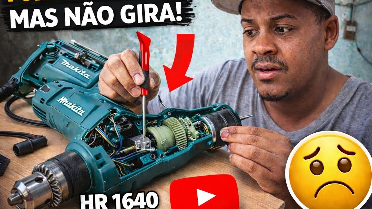 FURADEIRA HR 1640 Liga Mas Não Gira? Veja o Defeito e Como Resolver 🔧⚡