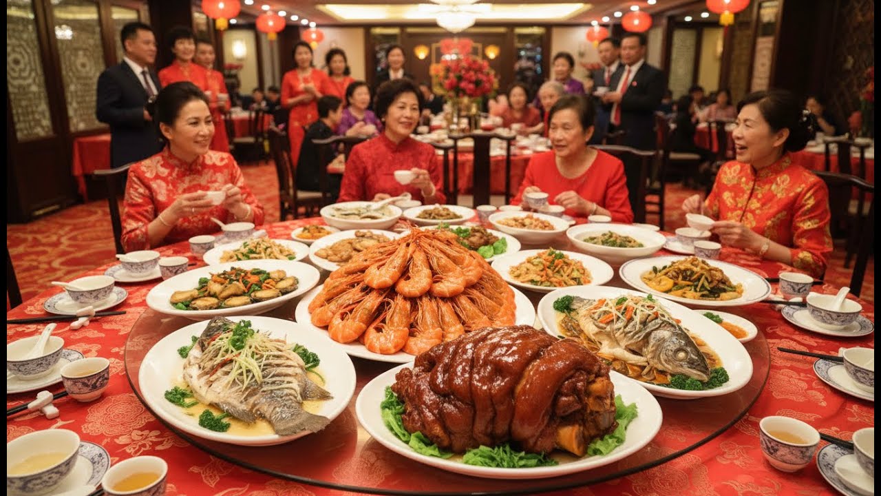 中国河南农村大棚婚宴，2000人共贺新禧，海参，鲍鱼，大肘子，肉蓉菇，清蒸鲈鱼，大锅菜场面壮观，乡厨颠勺的烟火气 Large-scale rural wedding venue in China