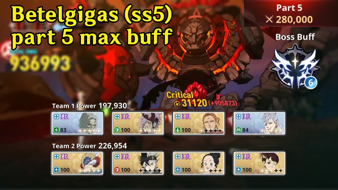Betelgigas Raid (ss 5) Part 5 Max Buff clear - Fuegoleon team / Black Asta team | BCM Global