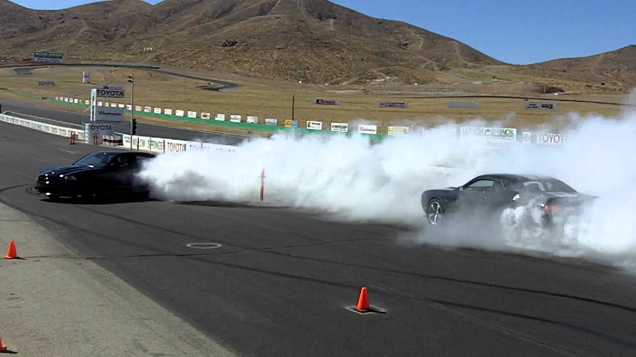 Charger vs. Challenger Burnout, both 2012 SRT8 392