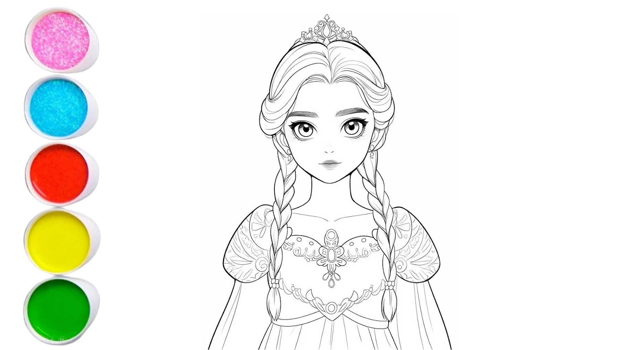 Cute Princess Belle Drawing for kids, Painting & Coloring for kids, Toddlers | Let's Draw Together