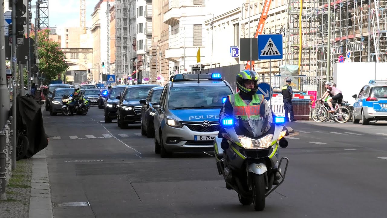 🚔 POLIZEI-ESKORTE | Regierung 80. Gedenktag Ende 2. WK Berlin