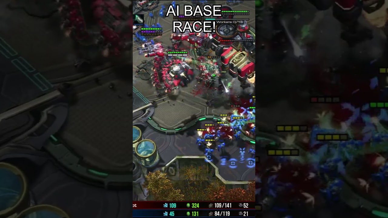 50,000 APM BOT BASE RACE! - SC2 AI