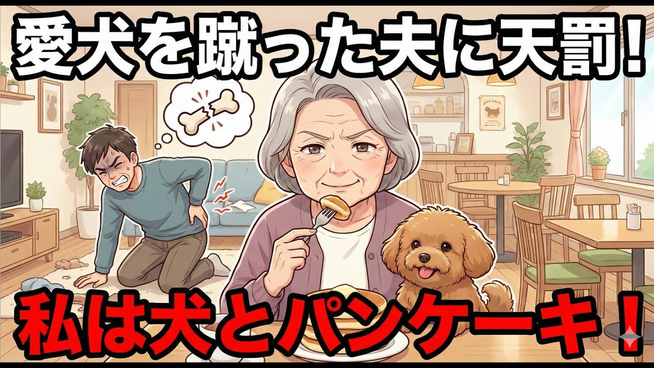 私の愛犬を蹴飛ばした夫が、バチが当たってぎっくり腰に。動けない夫を放置して、私は犬とドッグカフェでパンケーキを食べた。