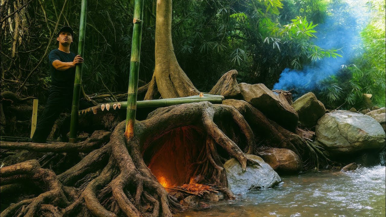 Forest Survival: Surviving Alone and Cooking After the Storm
