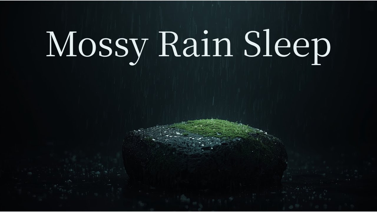 Soft Rain on Mossy Stone for Deep Sleep — Gentle Raindrops and Dark Ambient Nature (10 Hours)